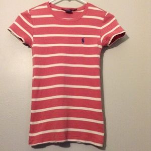 Ralph Lauren Sports Pink & White Top